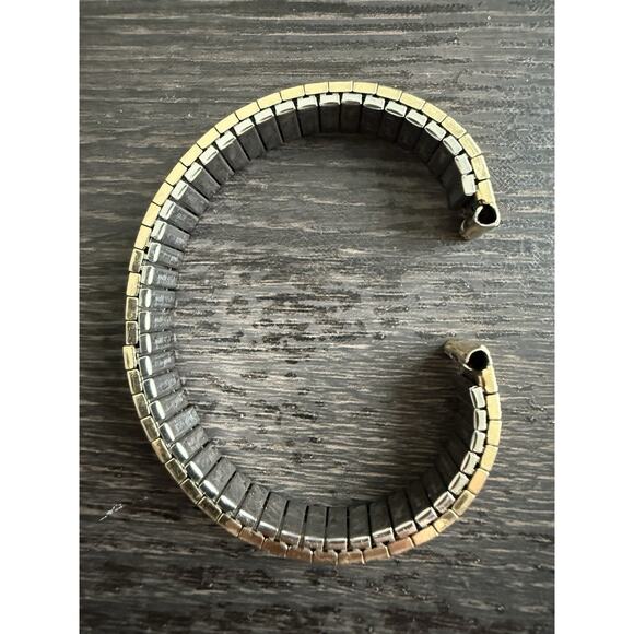 Vintage Speidel USA Expansion Watch Band 10K Gold Filled Top Stainless Steel - Picture 8 of 8